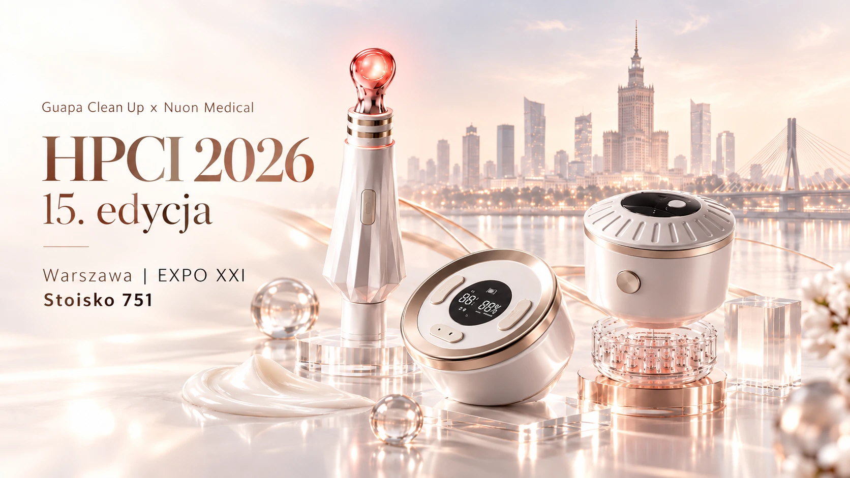 Nuon Medical Guapa Clean Up HPCI 2026 Warszawa fototerapia LED mikroprądy masaż wibracyjny aktywne aplikatory kosmetyczne